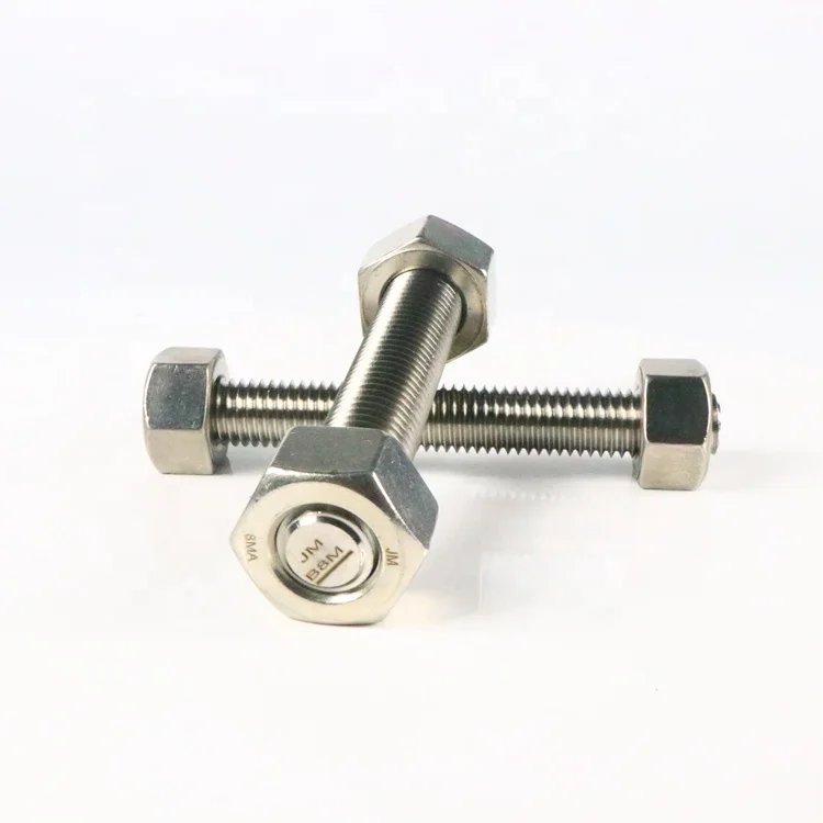 JM Brand High Quality M4 M19 M25 B8M B8 Stud Bolts and Nuts