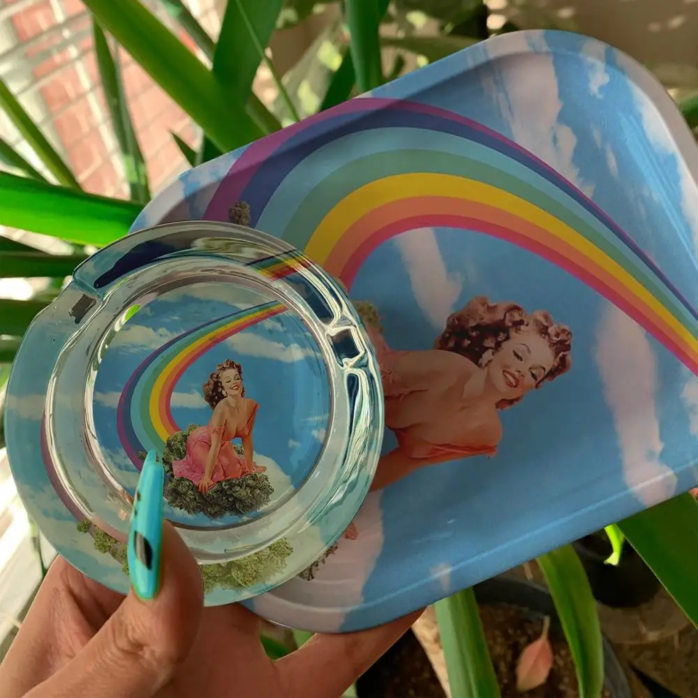 Custom Portable Rolling Tray Herb Smoking Set Kit Box Smoking Tray Herb