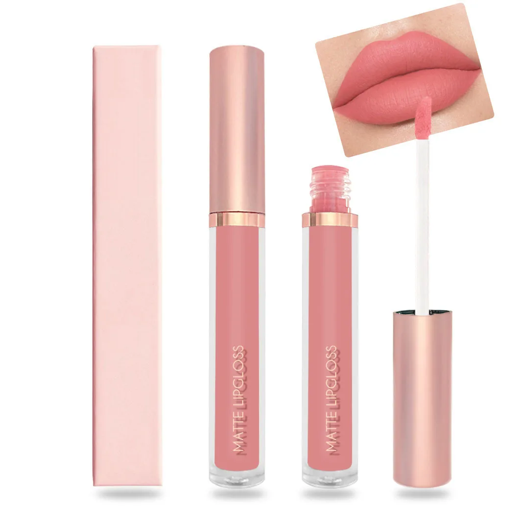 Low MOQ Nude Matte Lipstick 12 Colors Sex Red Long Wearing Kiss-proof Liquid Lipstick Private Label