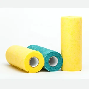 BCS Heavy Duty Industrial Textured Scrubbing Cloths Multi Surface Dry Wet Wipes Tub for Kitchen Bathroom Paper Polyester Viscose