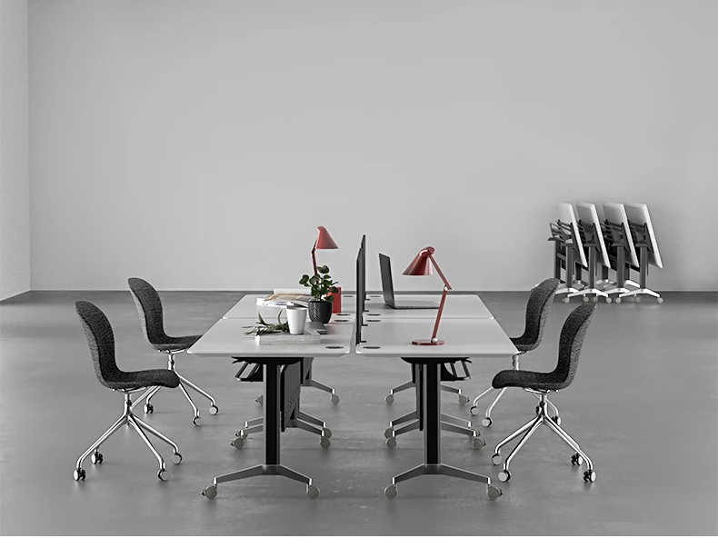 Conference Table,Foldable Flip Top Mobile Training Table Narrow Meeting Table With Modesty And