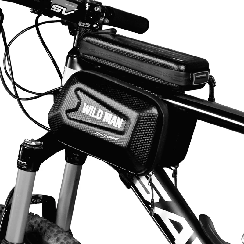 product waterproof hard shell bicycle front frame bag new image touch screen bike top tube storage organizer cycling accessories-5