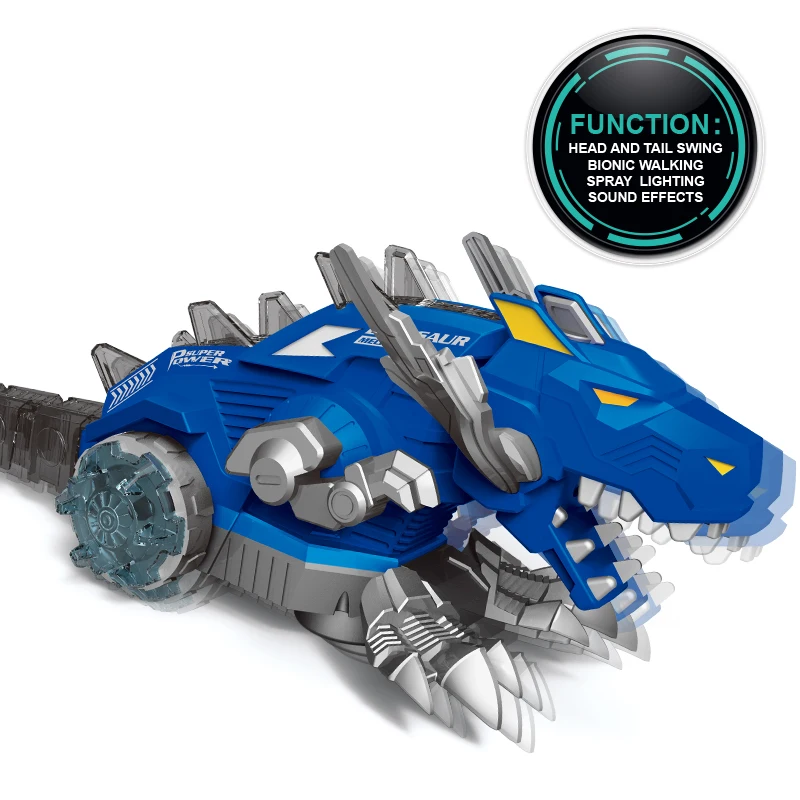 Dinosaurs World Electric Walking Movement Sound Light Water Spray Mechanical Dinosaur Toys for Boy and Girl