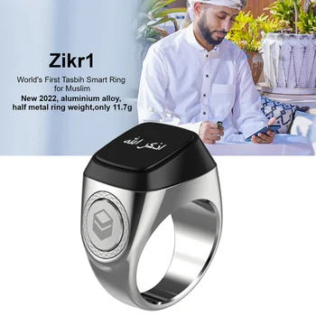2022 iQibla Zikr 1 Tasbih Smart Ring for Muslims Tally Tasbeeh Counter  Metal 5 Prayer Time Reminder Bluetooth IP68 Waterproof