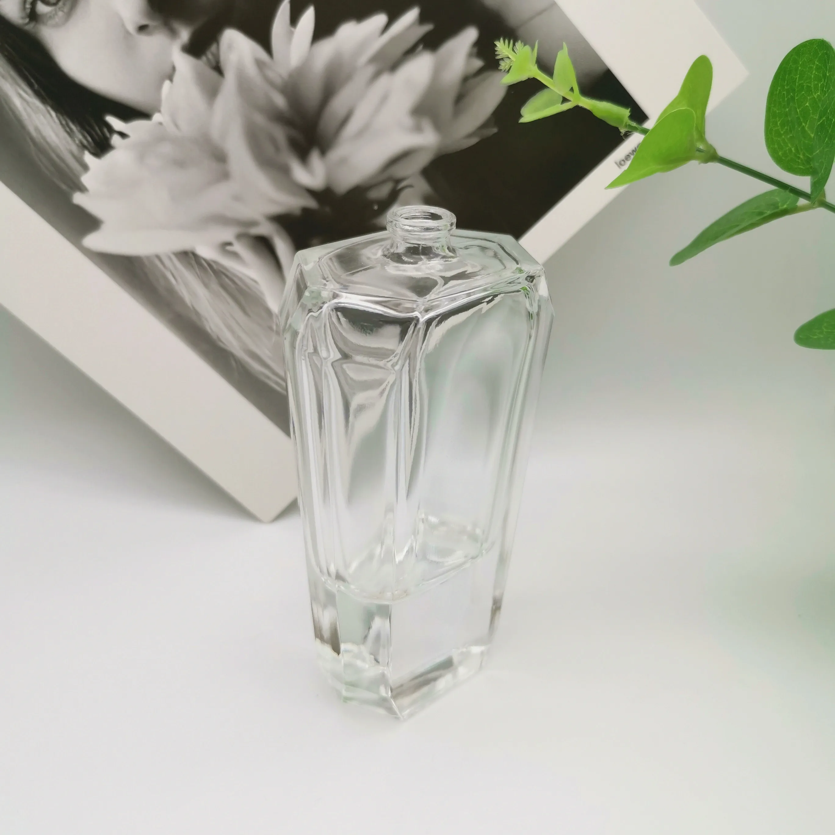 Flat Shoulder Clear Glass Perfume Spray Bottles 30ml 50ml 100ml