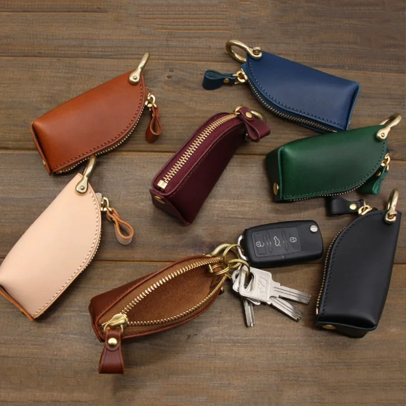 Vintage Pu Leather Key Holder Protective Organizer Case For Car_voghion.com