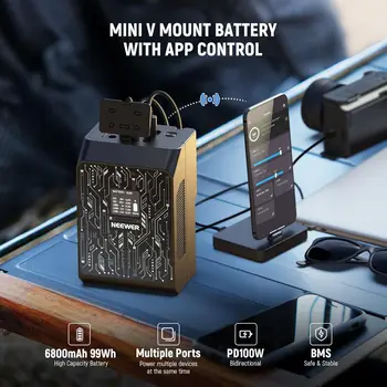 NEEWER 6800mAh 99Wh Fast Charging Smart Mini V Mount Battery NEEWER APP Control detail image