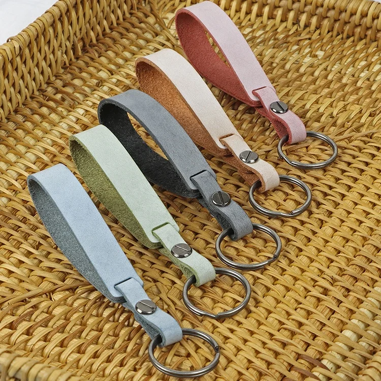 Faux Leather Leather Strap Keyring Personalised Initial Faux