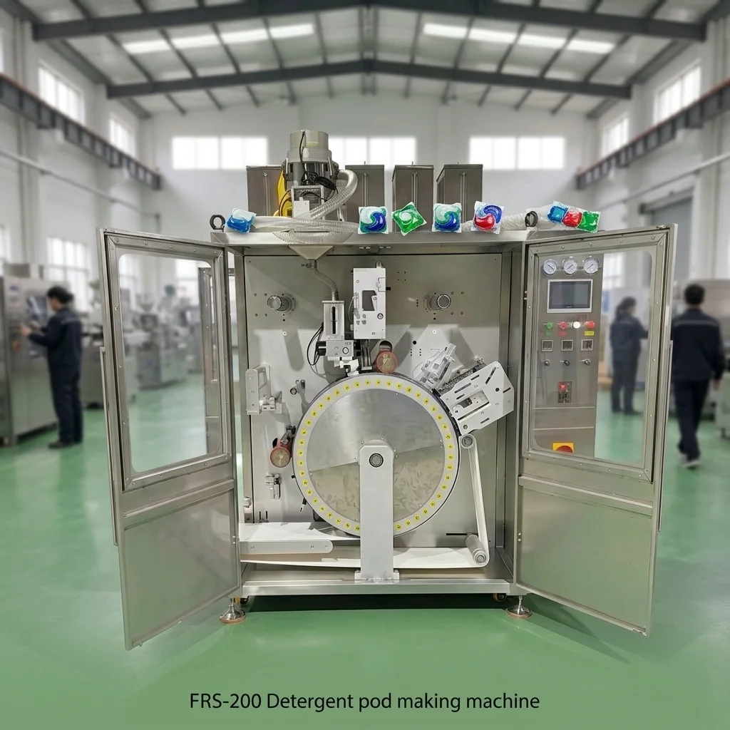 Low Cost Electric Automatic PVA Water Soluble Film Packing Machine PLC Pump Sealing Wrapping High-Speed Liquid Powder Laundry