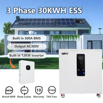 51.2V 560Ah 600Ah Output 3 Phase AC 380V 30kwh Home Solar System Built-in 12Kwh 20kwh 30kwh Lifepo4 Battery Energy Storage