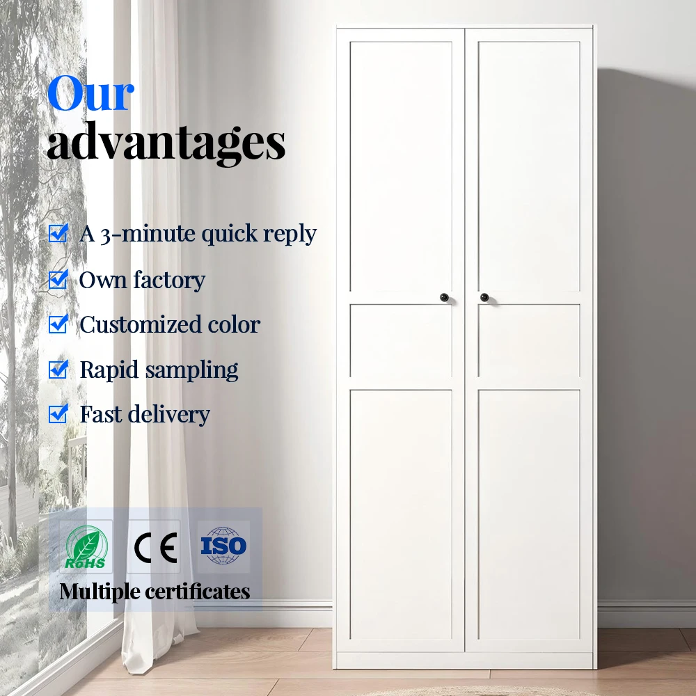 Steel Almirah Wardrobe Metal Wardrobe Closet with Shelf, Clothes Rail for Bedroom Wardrobe factory