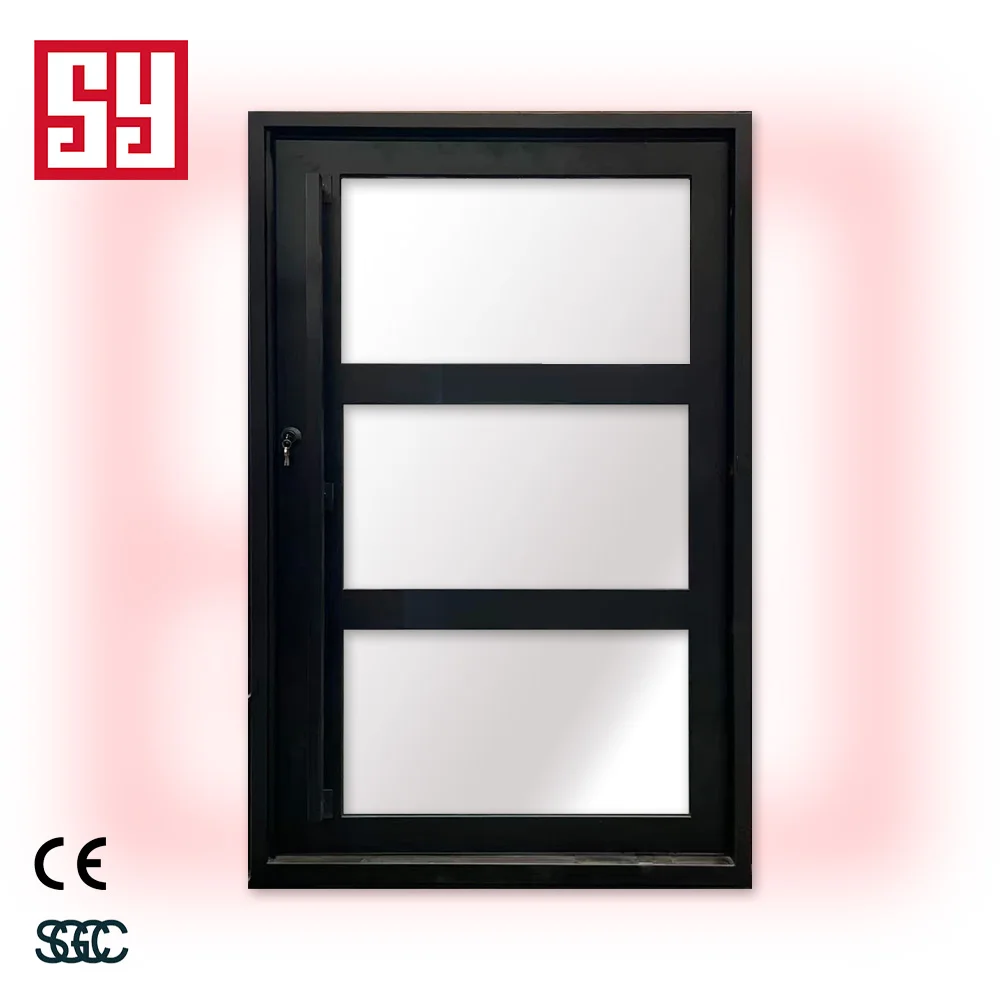 Modern Wrought Iron Front Door with Rotating Pivot Design for Hall Outdoor Apartments Villas Living Rooms & Exteriors