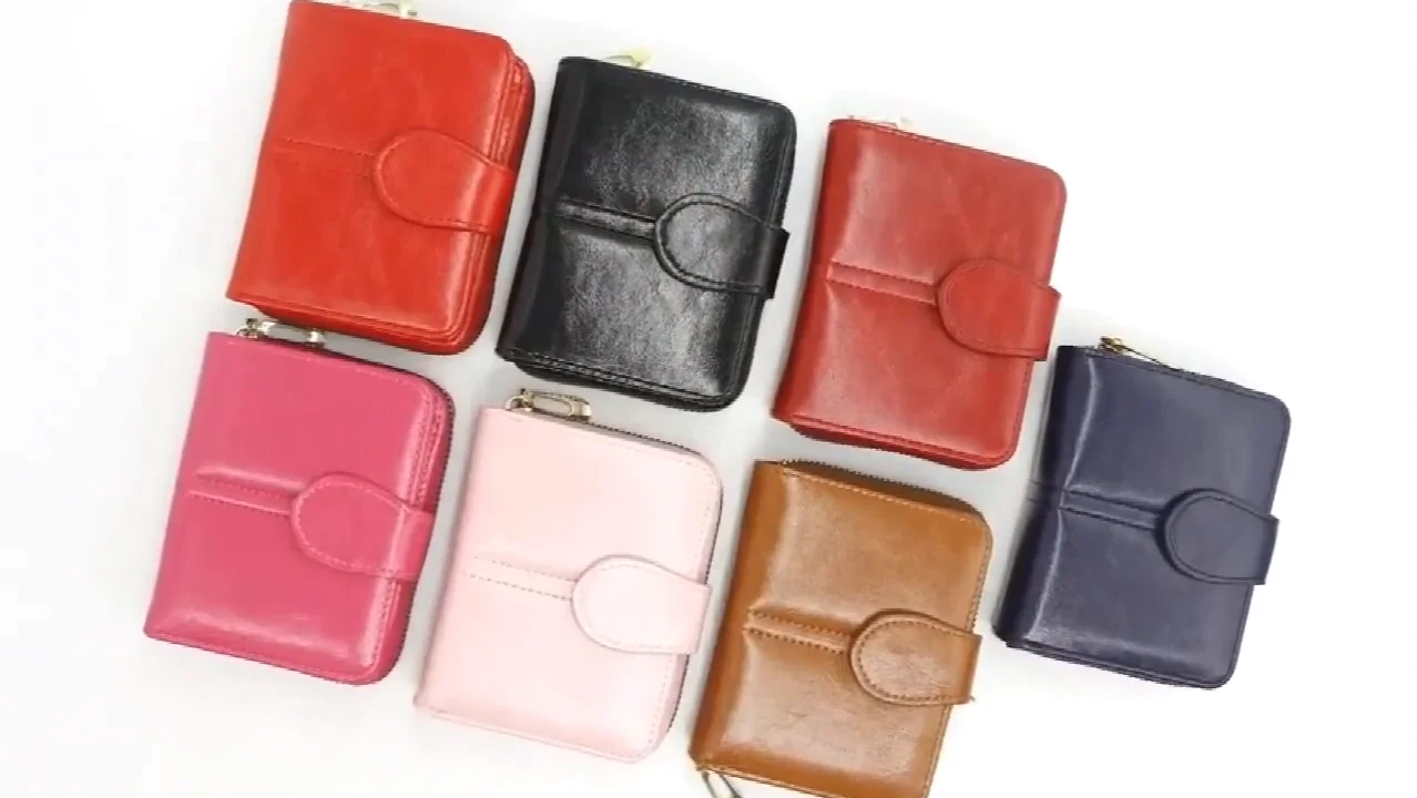 Wholesale 2022 PU Leather women's short wallet Mini clutch handbag cash  card holder coin purse hand bag with zipper for girls billeteras From  m.