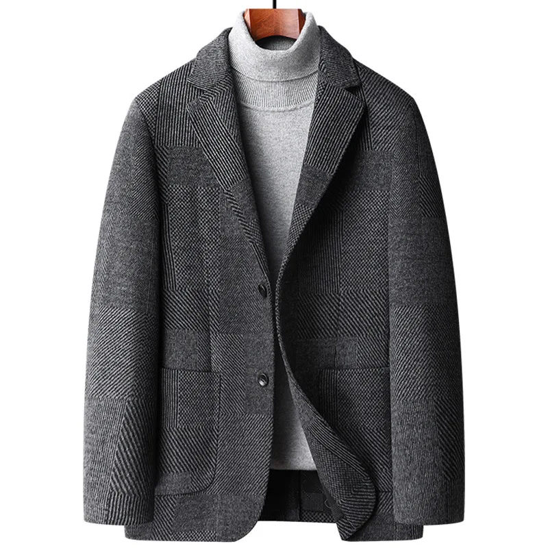 Men Casual Blazers Jacket Men Cashmere Coat British Stylish Vintage ...