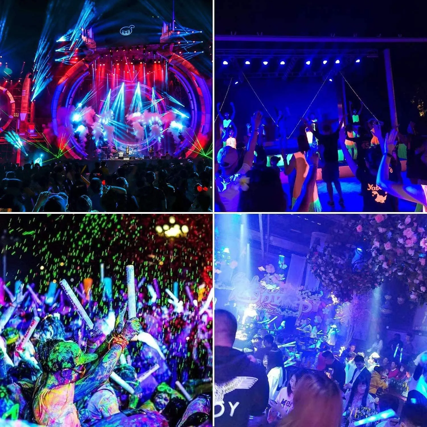 200W 300W IP66 Waterproof UV Flood Outdoor Lamp 100V-240V AC Power for Home E27/E14/E39 Ultraviolet Fluorescent Stage Disco