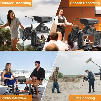 Comica CVM-WM300A UHF 96 Channel Professional Lapel Microphone Dual Wireless Lavalier Microphone System for Youtube Interview detail image