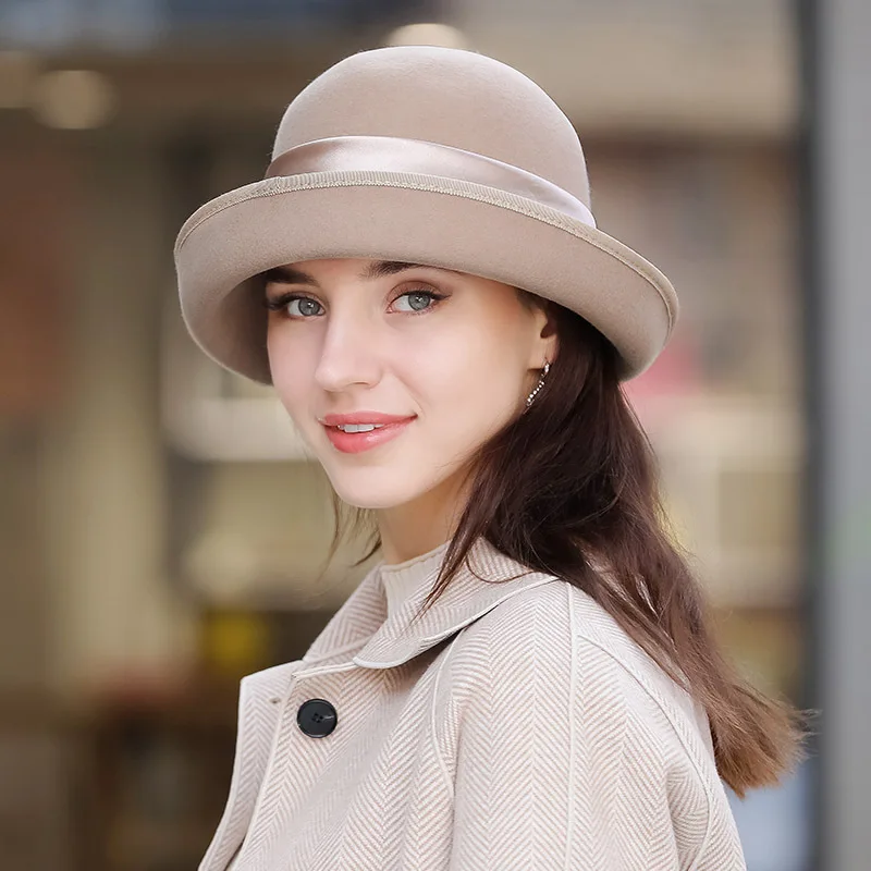 New Fashion Women Wool Felt Fedora Bowler Derby Church Dress Hat Cloche Hat  Fashion Ladies Winter Hats