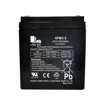 Deep Discharge 12V 3.5ah AGM Lead Acid Battery Sound System Used 6FM3.5 for UPS Golf Carts Electric Wheelchairs