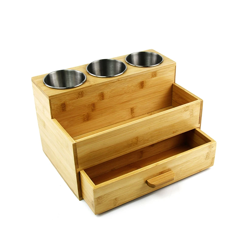 Wooden Hair Dryer Holder with Drawer Organize Hair Tools