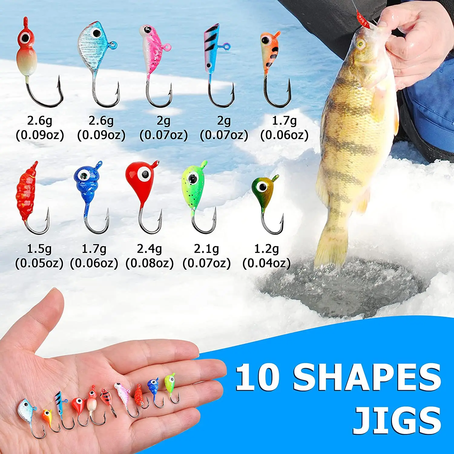 Top Right Fh9015 Ice Fishing Kit Ice Fishing Jig Mini Lead Jig Head