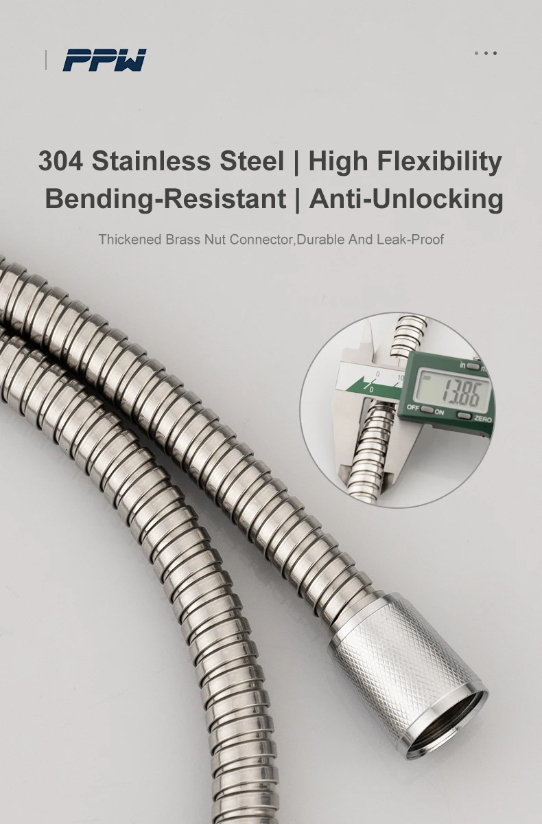 EPDM Hose Stainless Steel Shower Head Hose Flexible Shower Hose Double Lock Shower Hose for Bathroom supplier