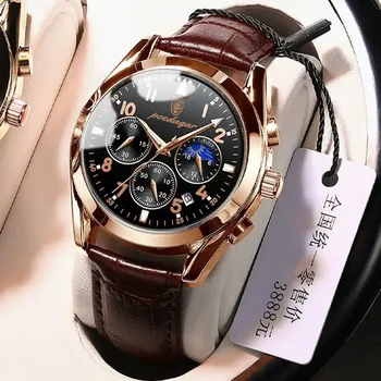 Poedagar 816 Wholesale Hot Models Business Men's Wrist Watch Waterproof Gold For Men Watch Classic Leather Fashion Watches