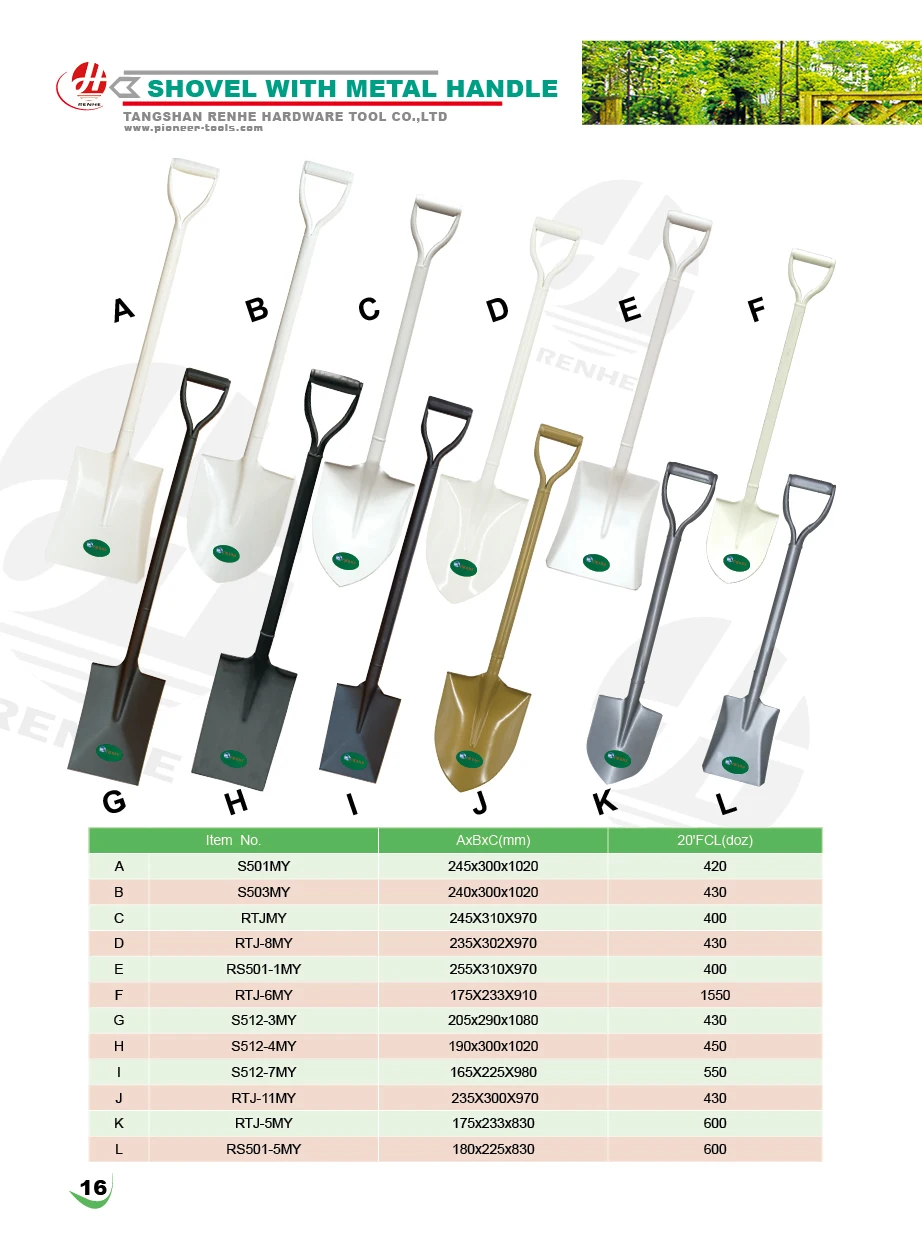 product agriculture tools steel farm garden spade metal shovel  with metal handle-5