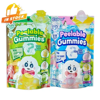 In Stock Halal Cute And Yummy Vitamin Gummies Mixed Fruit Flavor Mystery Gummy  Peeling Soft Candy 3D Peelable Candies