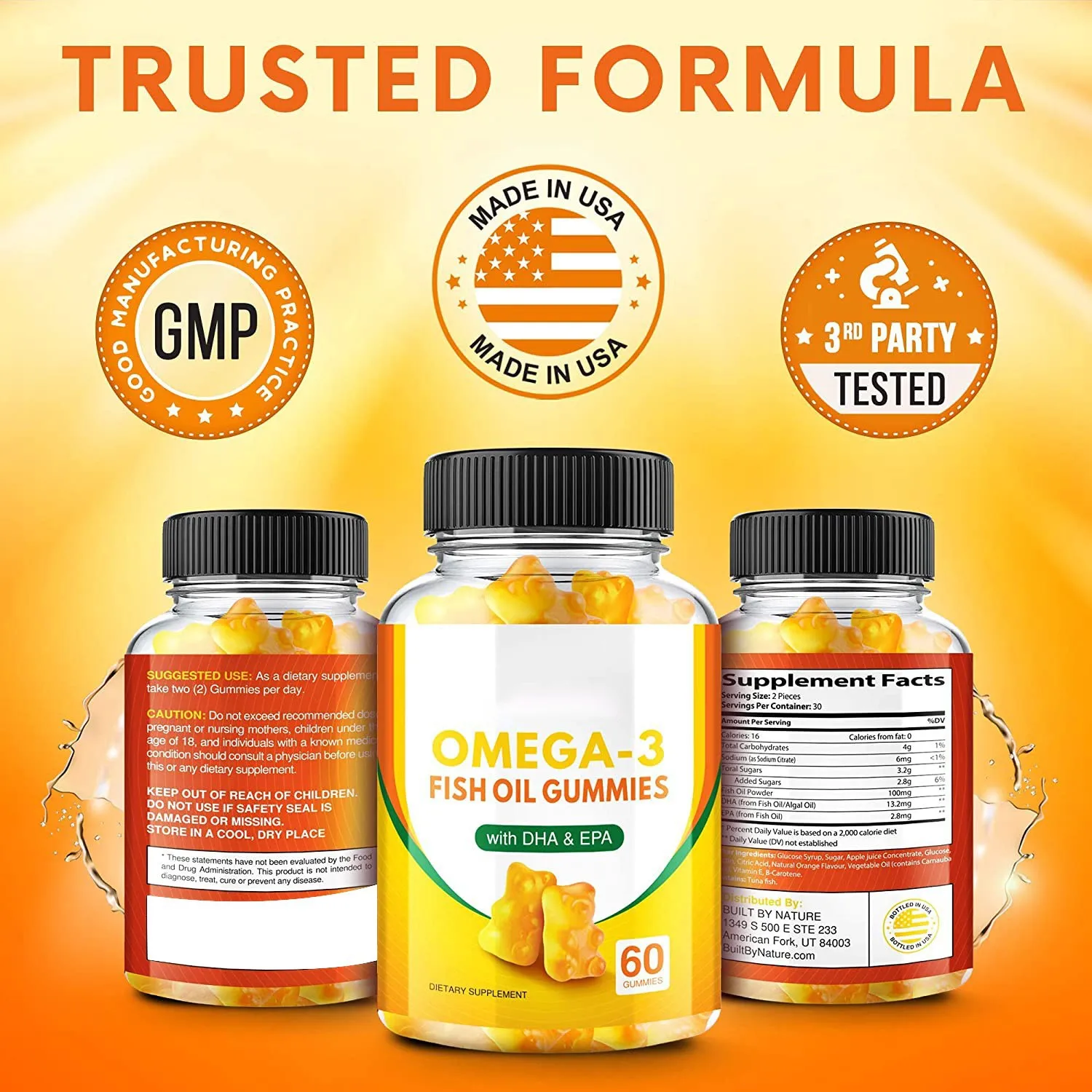 Eherb OEM Brain Function Improvement omega 3679 Gummies Heart Health Support Fish Oil omega 3679 Softgel Gummies Candy
