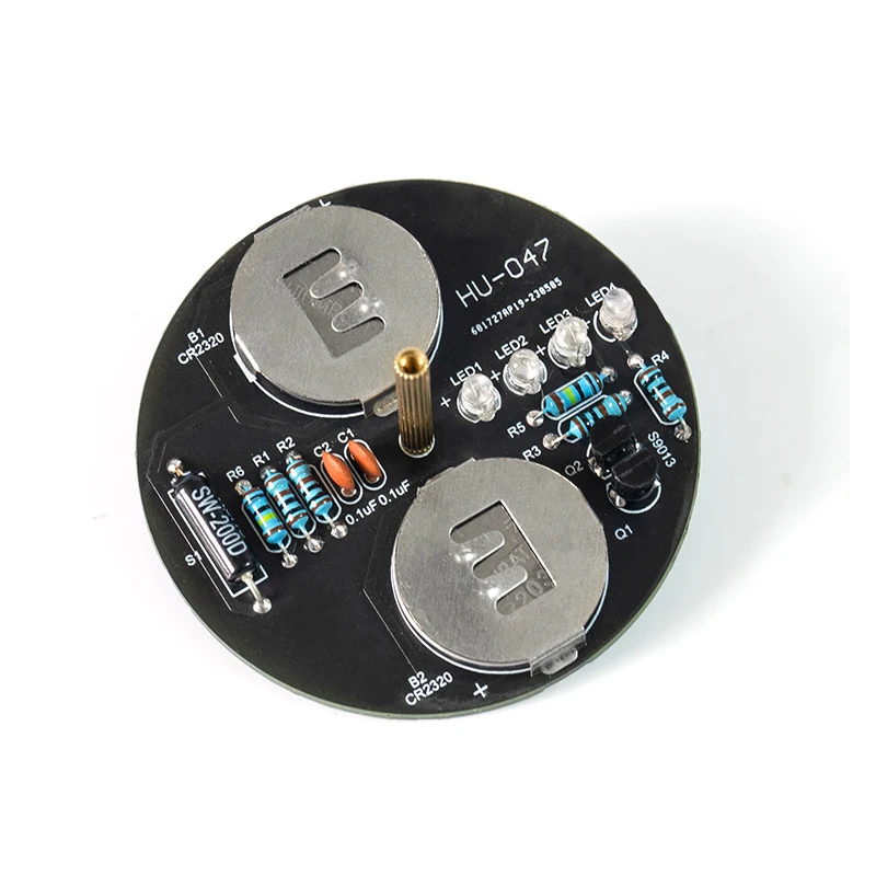 LED Spinning Gyro Electronics DIY Kit 12V Voltage Components with Flashing Lights Circuit Board Welding Practice SP2403001