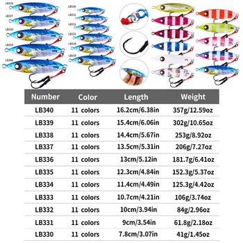 New Laser Glow Metal Jig Lure Heavy Weight Sinking Double Hook Fall Fishing Bait – Metal Jig – view 5
