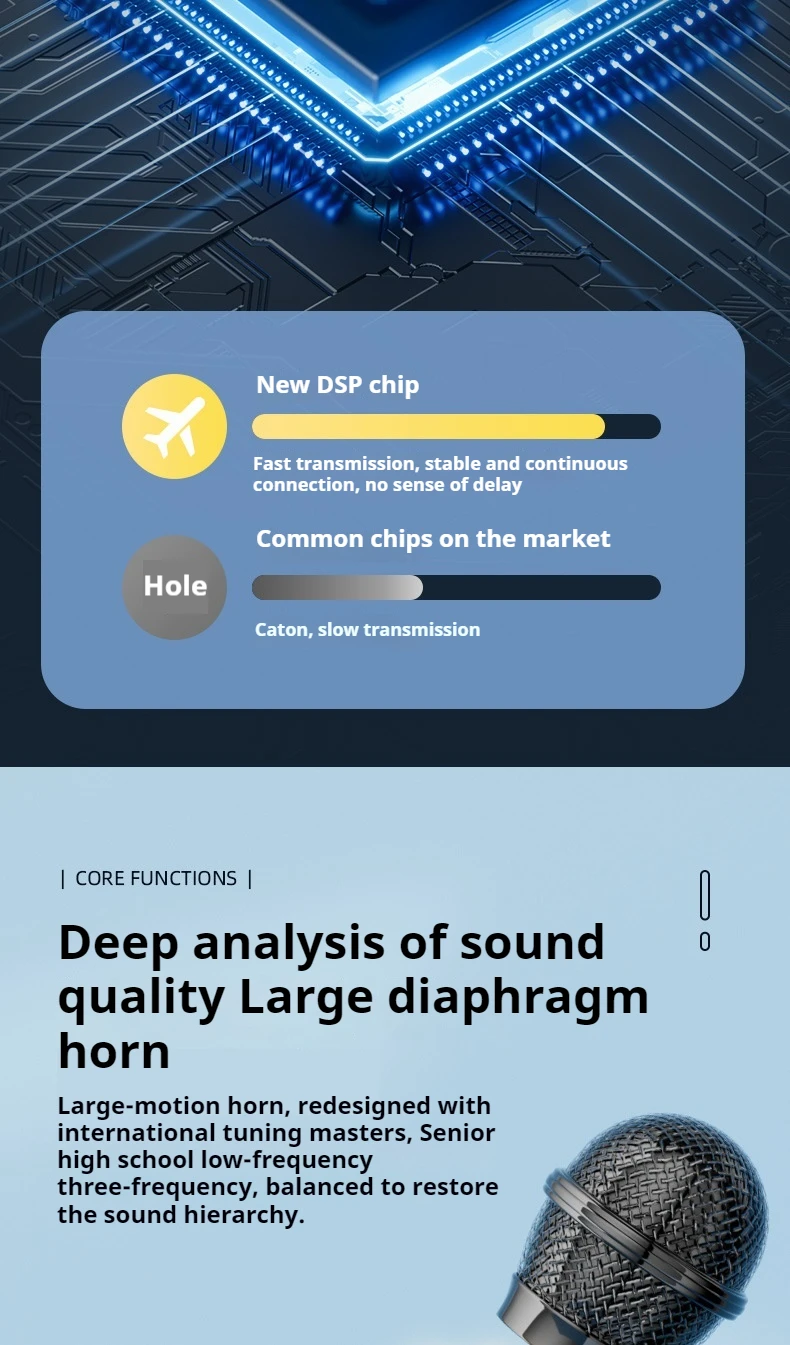 Children's Karaoke Microphone YQ008 Ultra Clear Pickup New RGB Wireless Microphone for Party Karaoke(pic5)