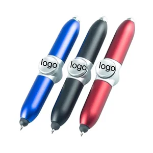 Custom Multi-Function LED Fidget Gyro Ballpoint Pen Creative Student Promotion Advertising Office Custom Plastic Ball Pen 1.0mm