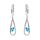 925 Clip-on Earrings Wholesale High Quality Teardrop Sterling Silver with Synthetic Blue Topaz CE Women's Zircon 7 Days 10030E
