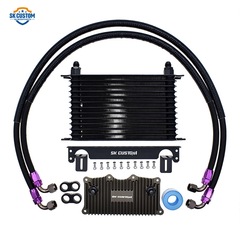 SK Custom Aluminum Engine Oil Cooler Kit For Porsche Cayenne 92A 2011-2017 Panamera 970 2010-2016