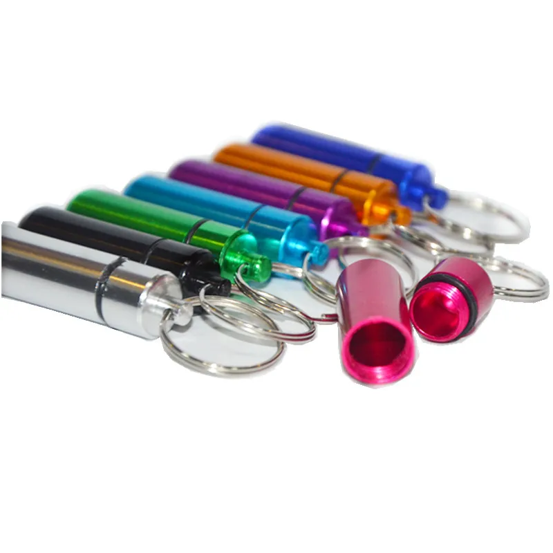 
Портативный водонепроницаемый контейнер для таблеток из алюминиевого сплава контейнер для таблеток с брелоком 