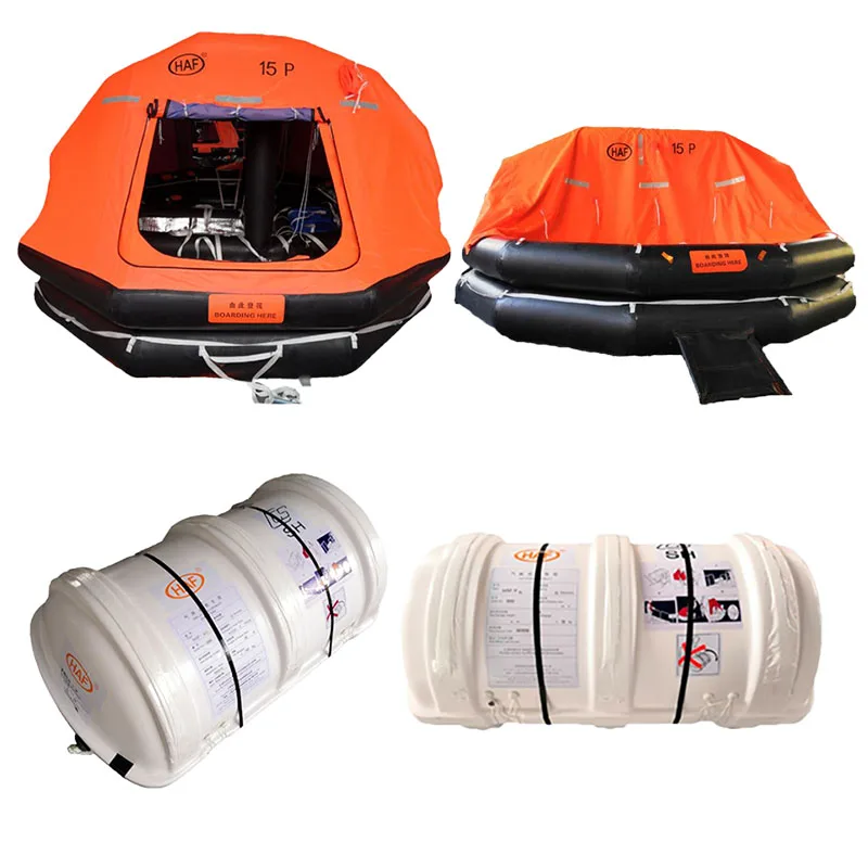 Self Inflating Emergency Throw-overboard Inflatable 25 Persons SOLAS CSM Raft Liferaft Valise 10 Man Life Rafts