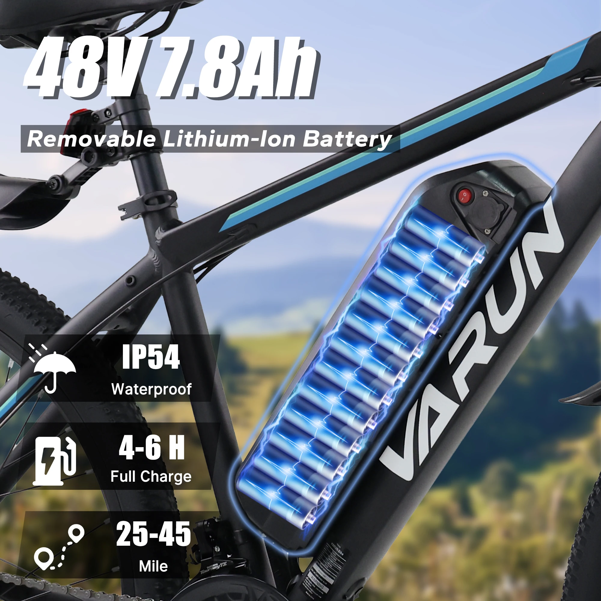 Varun 26-Inch Electric Mountain E-Bike 250W 48V Lithium Battery
