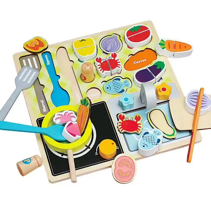 wooden cutting food toys