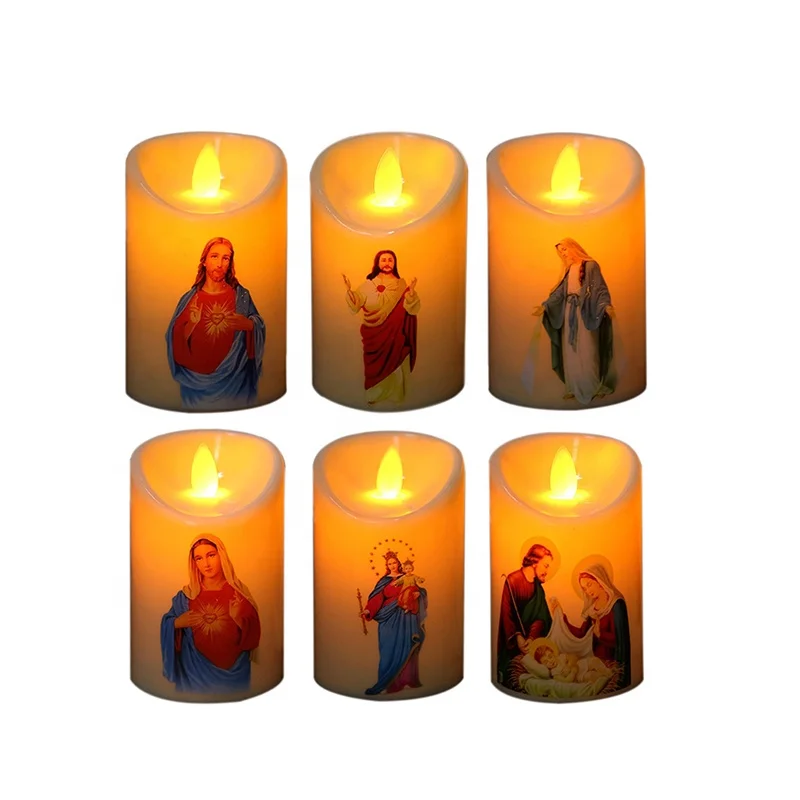 LED gebed vlamloze kaarsen - Jezus Saints religieuze decoratie kaars