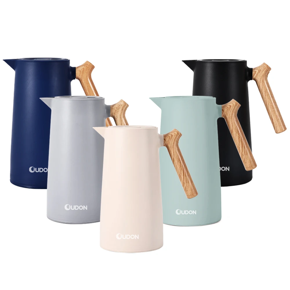 Factory Custom 1L Thermal Carafe Vacuum Insulated Water Jug Coffee Pot With Glass Interior
