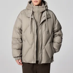 Winter Warm Thick Outdoor Down Jacket for Men, High-Quality Custom Hooded Puffer Jacket