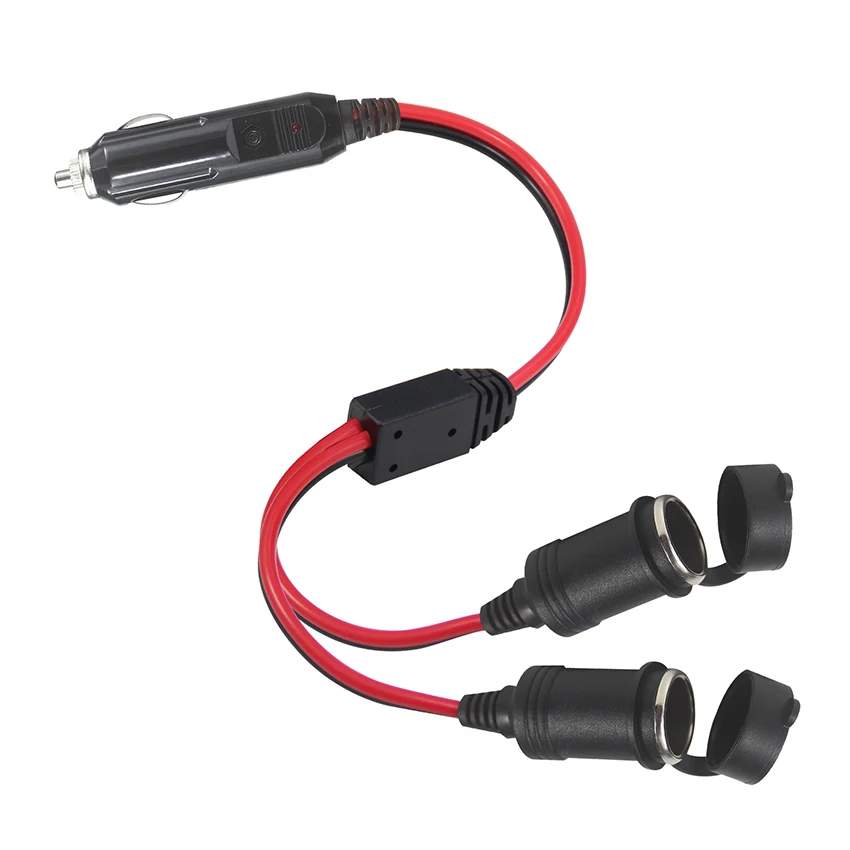 cigarette lighter y adapter Custom Length Cigarette Lighter Female Socket Y Splitter Car Plug Extension  Splitter Cord