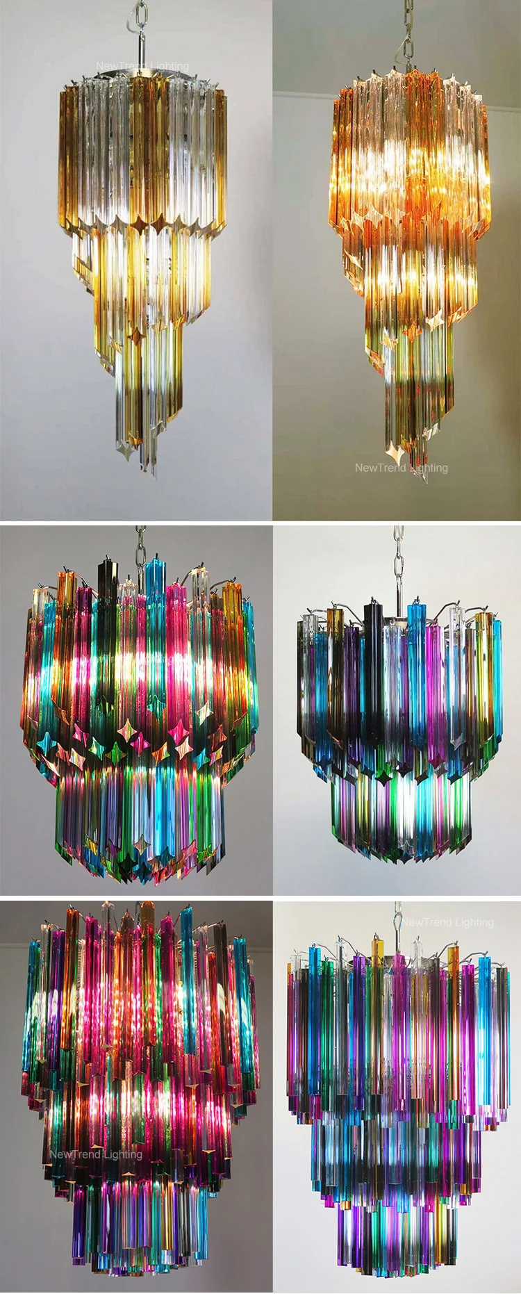 cpl 460 romantic french style murano glass chandelier  creative retro led pendant light for bedroom  dining-2