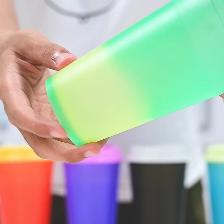 Горячая Распродажа пастельные цветные акриловые стаканы с двойной стенкой пластиковые чашки 16 унций меняющие