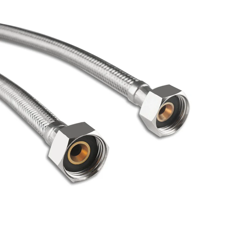 304 Stainless Steel Braided Flexible Hose for Kitchen Faucet Hot and Cold Water 1/2 Inch Hose Double Lock for Basin Faucet