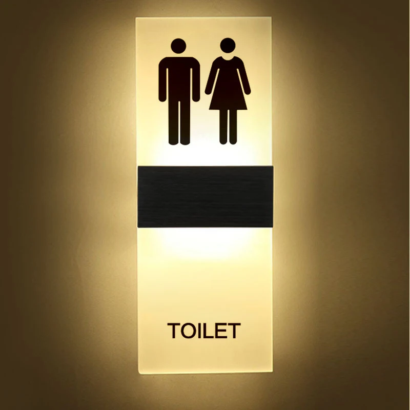 LED light panel with TOILET sign 43 cm x 23 cm