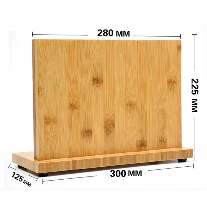 product natural bamboo magnetic scissor dock cutlery display stand storage rack kitchen knife holder home eco friendly durable lfgb-19