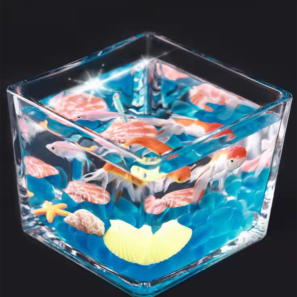 Креативный полупрозрачный утолщенный четырехугольный резервуар для водяных лилий зеленые розы медная трава гидропоническое стекло аквариумные цветочные украшения