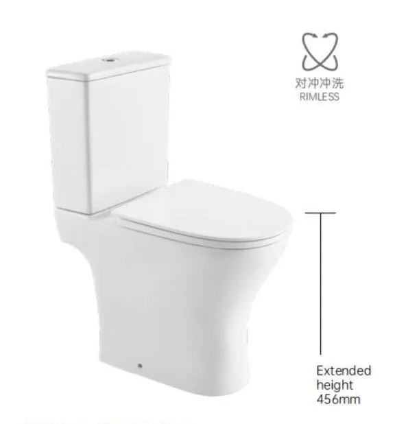 AIDI CE Ceramic Extended Height Bowl Disabled Toilet Old Man Bathroom Water Closet Ceramic Two Piece Toilet factory